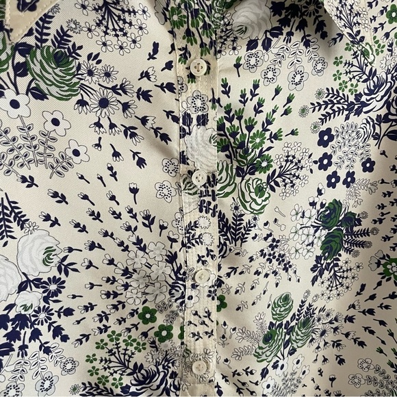 La Prestic Ouiston Lauren Floral Print Silk Popover Blouse Size 4 XS - Picture 5 of 10